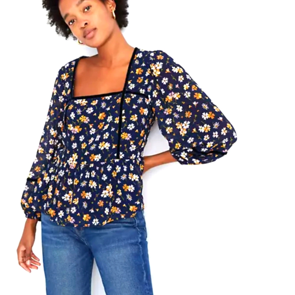 Velvet Trimmed Madewell Top
